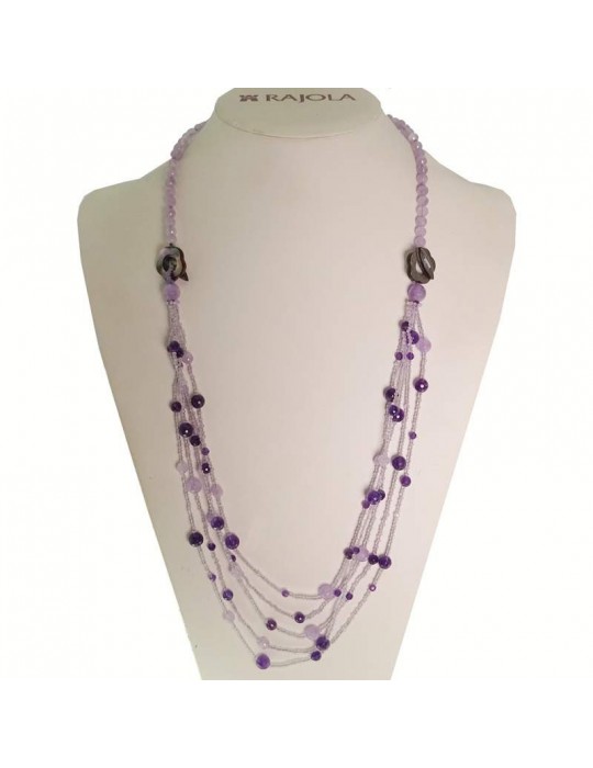 Rajola Necklace - Jazz - Long - Multistrand - Lavender Amethyst - 5468121