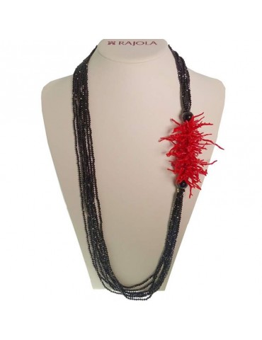 Collana Rajola - Oceano - Lunga - Spinelli Blu - Corallo Rosso-5469512