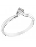 Davite&Delucchi Ring - Solitaire in 18k White Gold with Natural Diamond 0.15 ct - 0