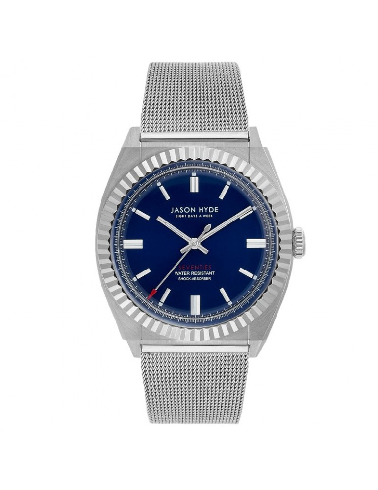 Orologio Jason Hyde - Uno - Solo Tempo - Silver - 40mm Blu - JH10005