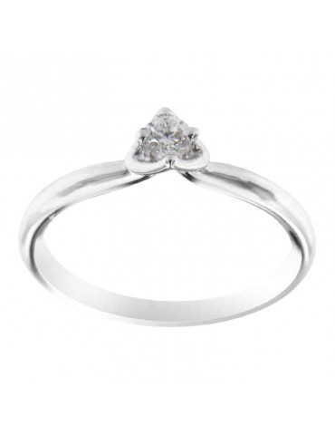 Davite&Delucchi Ring - Solitaire in 18k White Gold with Natural Diamond 0.15 ct - 0 2