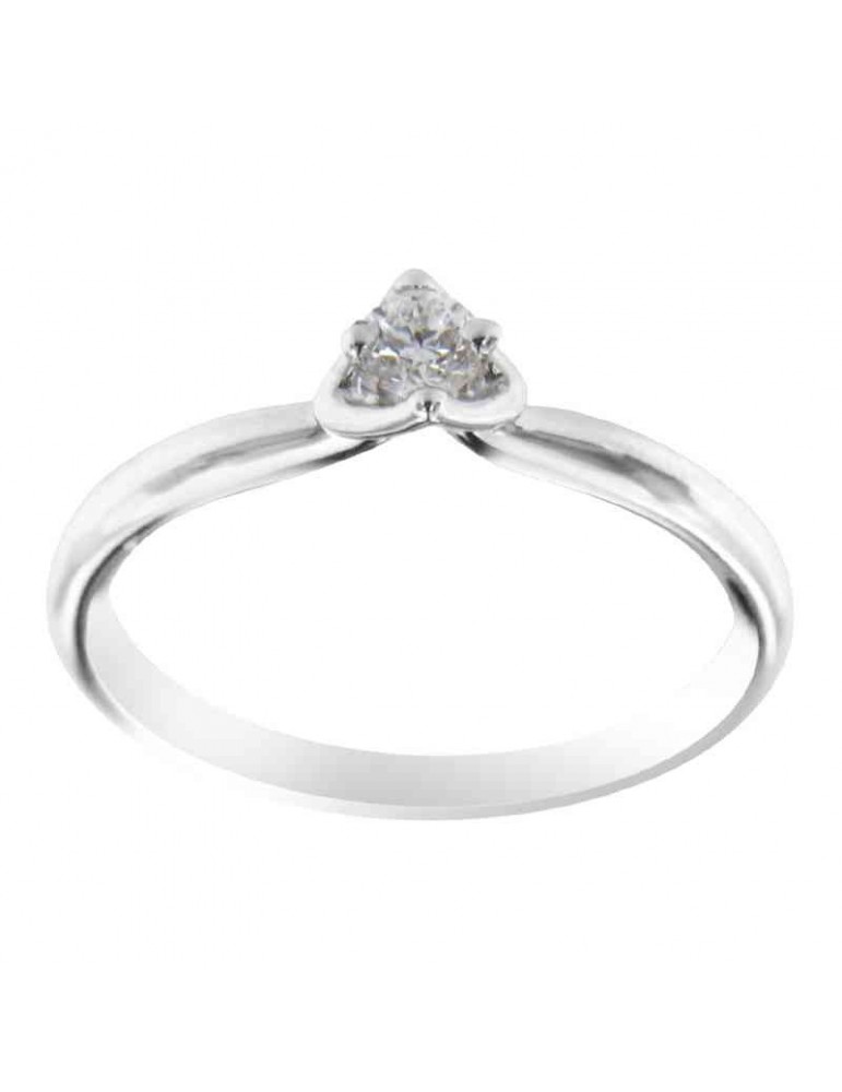 Anello Davite&Delucchi - Solitario - Oro Bianco 18 carati - Diamante Naturale 0,15 ct
