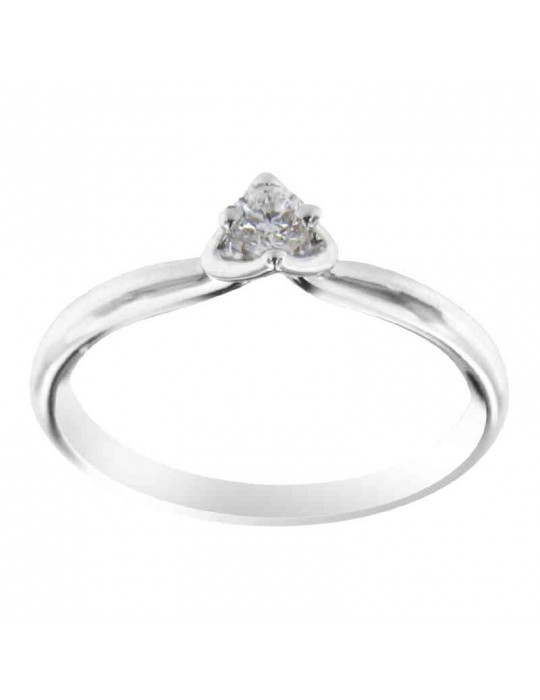 Anello Davite&Delucchi - Solitario - Oro Bianco 18 carati - Diamante Naturale 0,15 ct