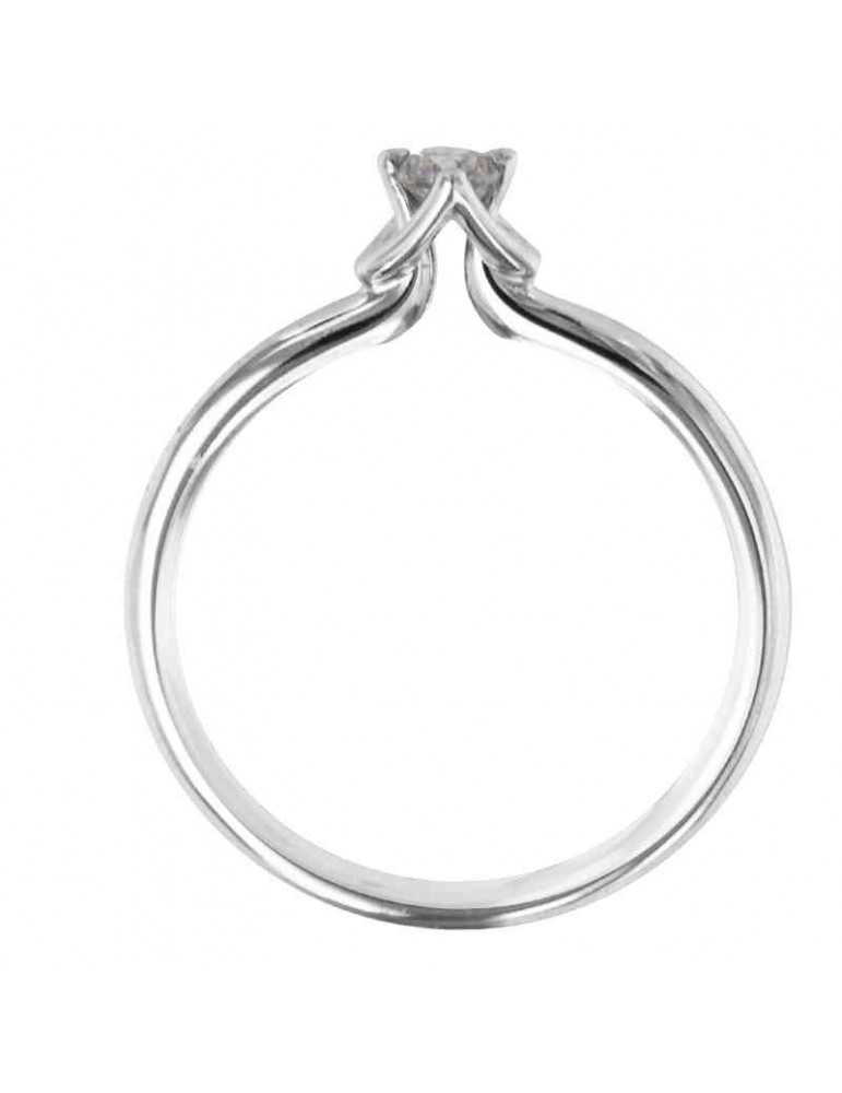 Anello Davite&Delucchi - Solitario - Oro Bianco 18 carati - Diamante Naturale 0,15 ct