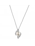 Coscia Necklace - in 18K White Gold with Australian Pearl and Natural Diamonds 0.51 Ct - 0