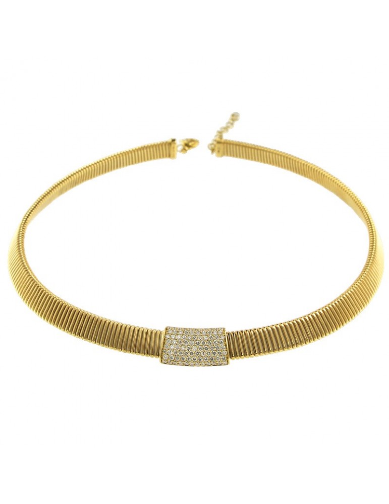 Girocollo in Caucciù e Oro Bianco 18 Kt (750 Girocollo in Caucciù e Oro Bianco 18 Kt (750