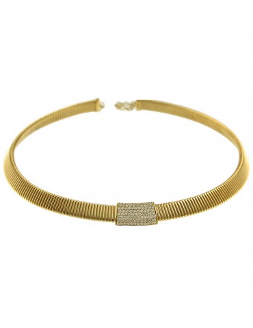 Crivelli - Tubogas Necklace in 18K Yellow Gold with Natural Diamonds 1.16 ct - 0 2