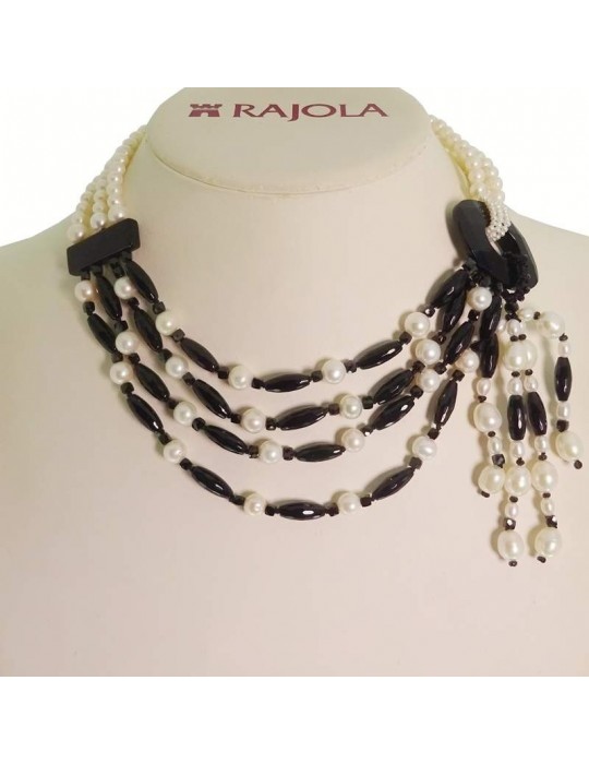 Rajola Necklace - Vanità - Choker - White Pearls - Onyx - 547081 Rajola Necklace - Vanità - Choker - White Pearls - Onyx - 547081