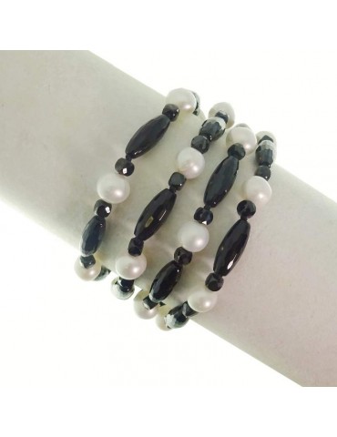 Rajola Bracelet - Vanity - White Pearls - Onyx - 54708118