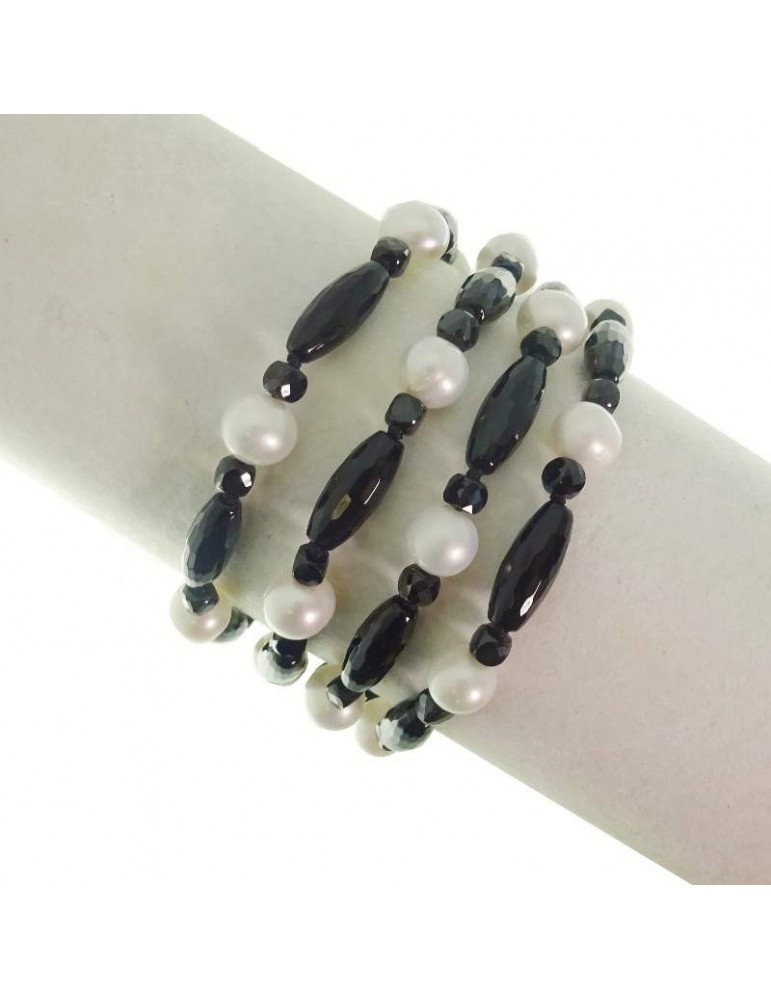 Rajola Bracelet - Vanity - White Pearls - Onyx - 54708118
