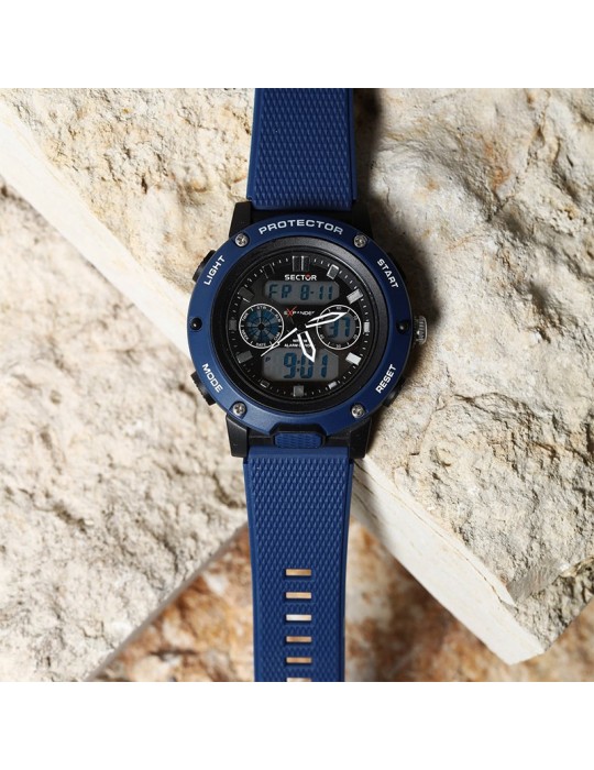 Orologio Sector - Ex-44 - Cronografo - Digitale - 47mm-Blu-R3251292003