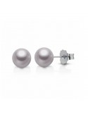 Lelune Earrings - Classic in 18K White Gold with Pearls 6.5-7 mm Lavender - 0