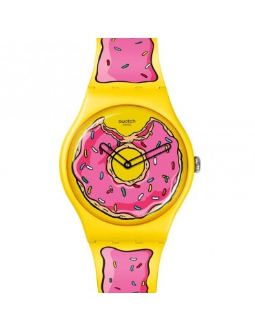 Orologio Swatch - The Simpsons - Giallo - 42mm-Ciambella Rosa-SO29Z134
