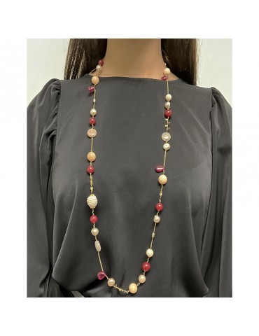 SIKÈ NECKLACE WITH QUARTZ AND PEARLS - 0 2