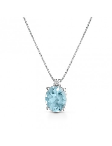 Collana Lelune Diamonds - Oro - Diamanti - Acquamarina 1,00 ct - LDPLAM1000015
