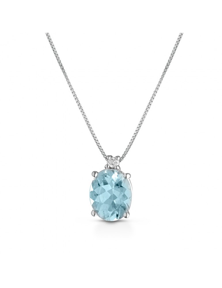Collana Lelune Diamonds - Oro - Diamanti - Acquamarina 1,00 ct - LDPLAM1000015
