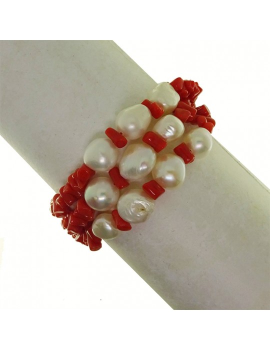Bracciale Rajola - Millegocce - Corallo Rosso-Perle Barocche-54823018J