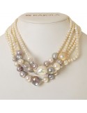 Rajola Necklace - Bloom - Choker - Multistrand - River Pearls -5430230X