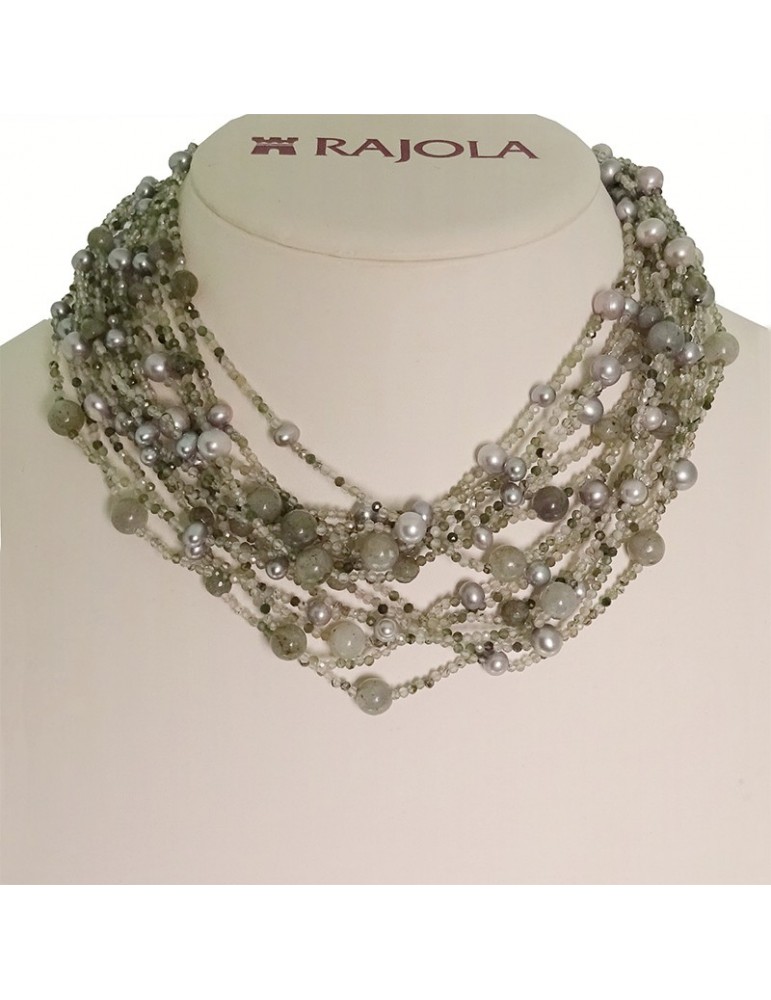 Rajola Necklace for Women - Bubbles - Rutilated Quartz - Pearls - 5432058