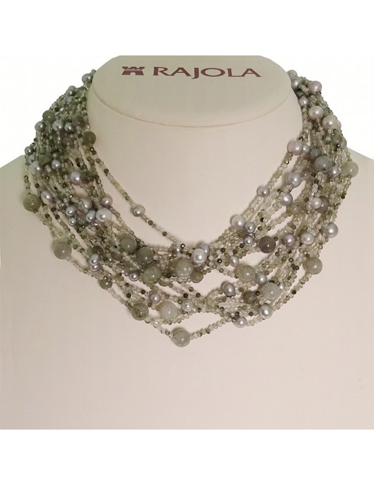 Collana Rajola da Donna - Bollicine - Quarzo Rutilato - Perle - 5432058