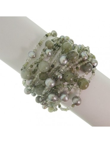 Bracciale Rajola - Bollicine-Multifilo-Quarzo Rutilato-Perle-543205818