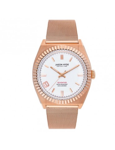Orologio Jason Hyde - Uno - Solo Tempo - Rose Gold-36mm-Bianco-JH20016