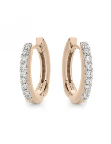 Buonocore Earrings - Eternity Round in 18k Rose Gold with White Diamonds 0.18 ct - 0