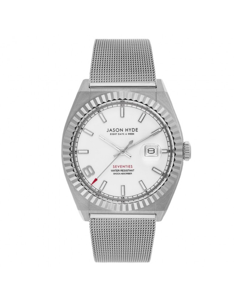 Orologio Jason Hyde - I Have a Date - Argento - 40mm - Bianco -JH30003
