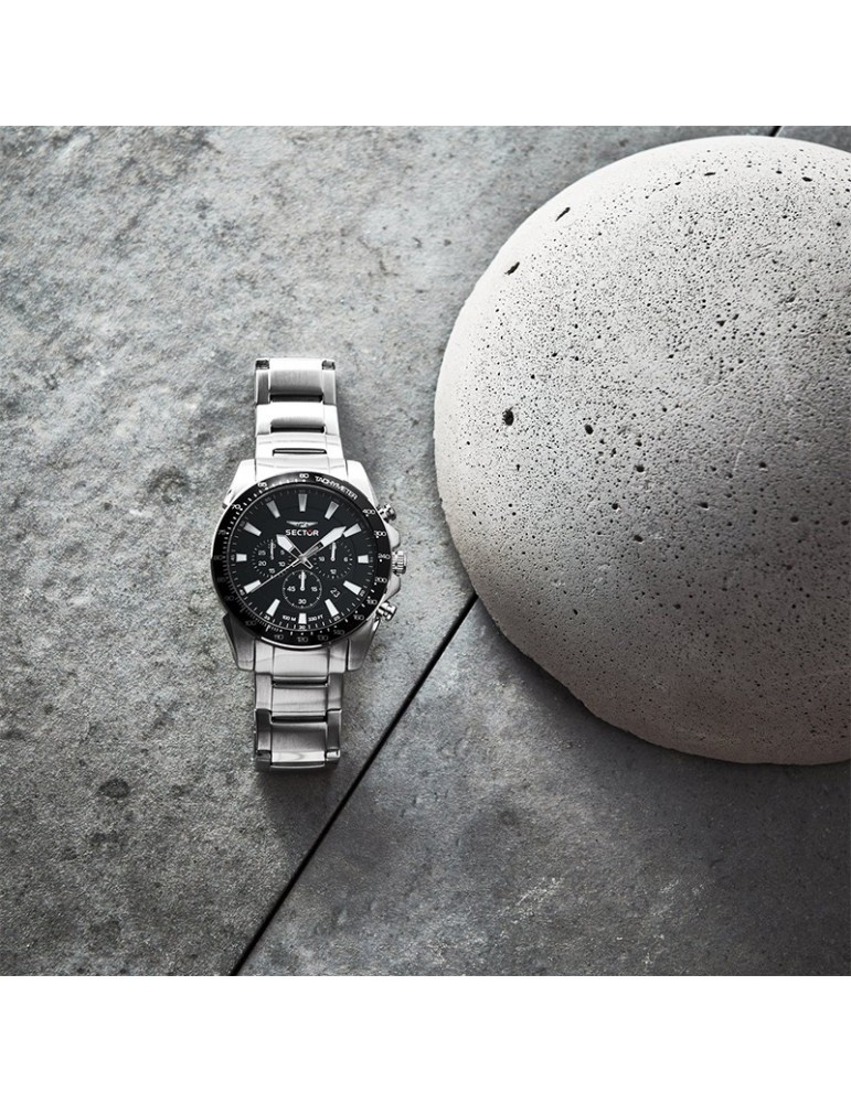 Sector Men's Watch - 450 - Chronograph-Silver-43mm-Black-R3273776008