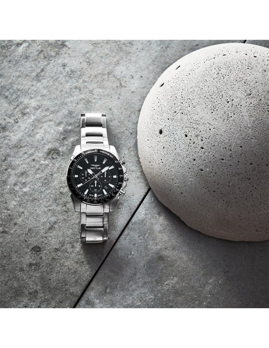 Sector Men's Watch - 450 - Chronograph-Silver-43mm-Black-R3273776008