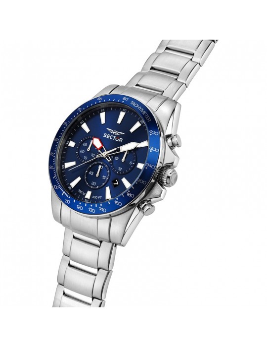 Orologio Sector - 450 - Cronografo - Silver - 43mm - Blu - R3273776009