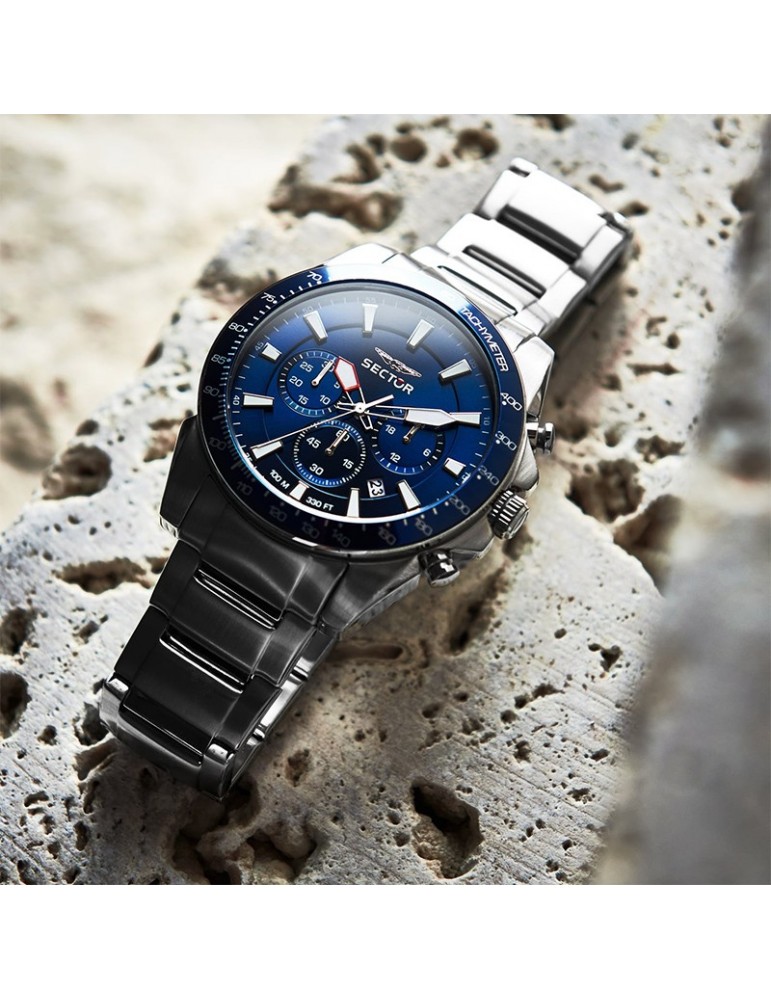 Orologio Sector - 450 - Cronografo - Silver - 43mm - Blu - R3273776009