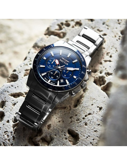 Orologio Sector - 450 - Cronografo - Silver - 43mm - Blu - R3273776009
