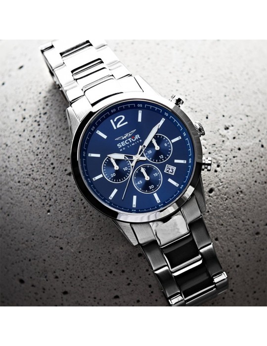 Sector Watch - 660 - Chronograph - Silver - 42mm - Blue - R3273617001
