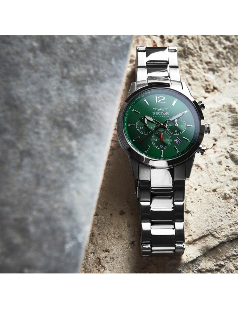 Sector Watch 660 Chronograph Silver 42mm Green-R3273617001