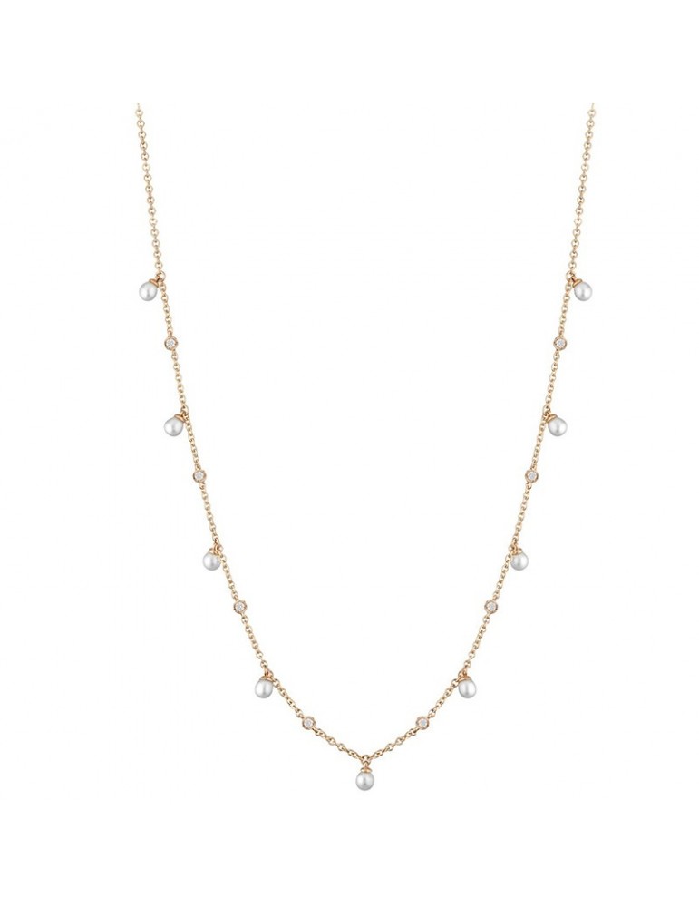 Buonocore - Easy Necklace in Chanel 18k Rose Gold with Natural Diamonds and Pearls - 0