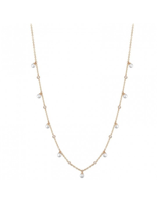Buonocore - Easy Necklace in Chanel 18k Rose Gold with Natural Diamonds and Pearls - 0