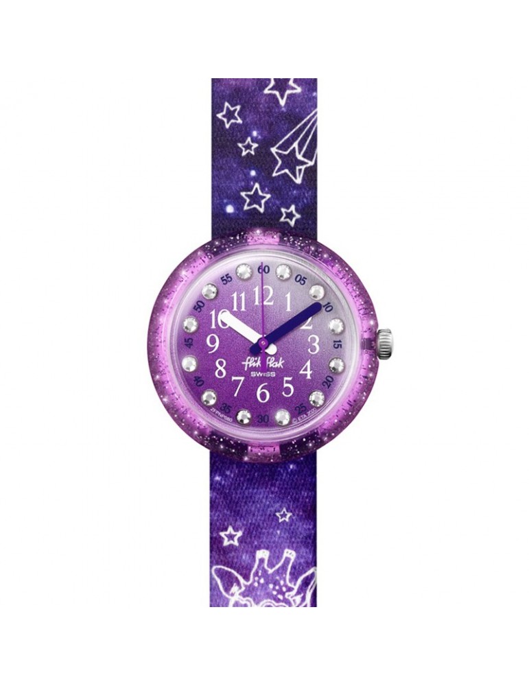 Orologio Flik Flak - Giraxius - Solo Tempo -Viola-32mm-Giraffa-FPNP080