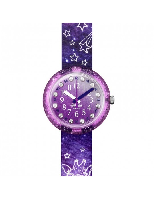 Orologio Flik Flak - Giraxius - Solo Tempo -Viola-32mm-Giraffa-FPNP080