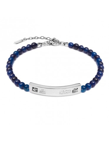 JACK&CO MEN'S BRACELET IN SILVER AND AGATE BLUE - 0