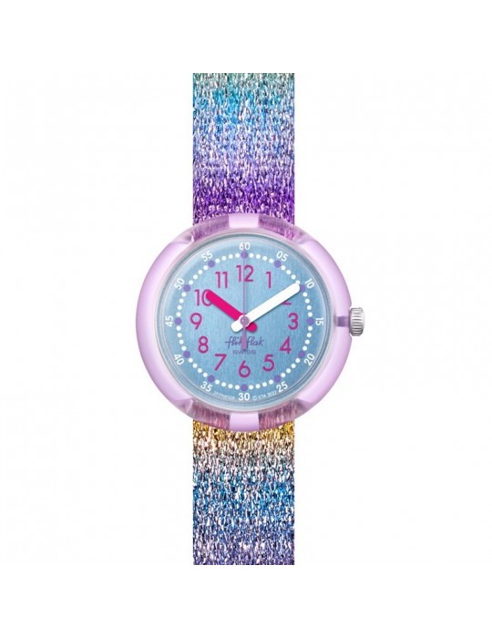 Orologio Flik Flak - Shine in Rainbow - Arcobaleno - 32mm -Blu-FPNP128