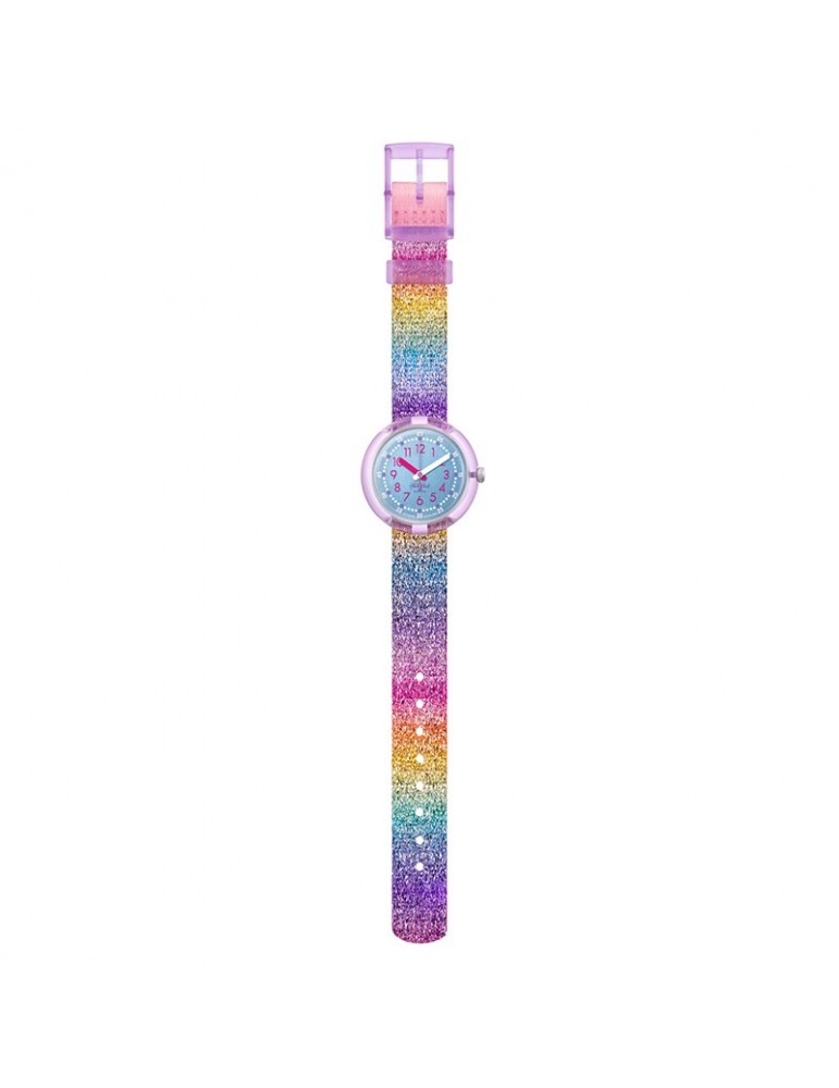 Orologio Flik Flak - Shine in Rainbow - Arcobaleno - 32mm -Blu-FPNP128