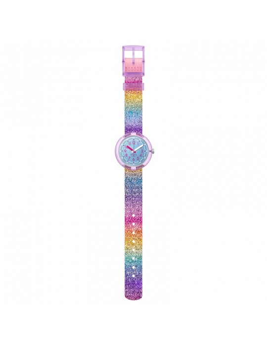 Orologio Flik Flak - Shine in Rainbow - Arcobaleno - 32mm -Blu-FPNP128