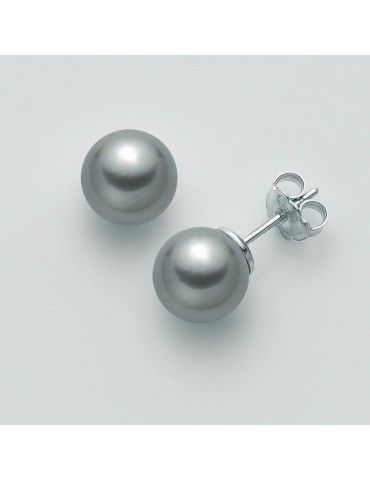 Orecchini Miluna - Oro Bianco 18 Carati - Perle Grigie 7-7,5 mm - PPN775BGMV