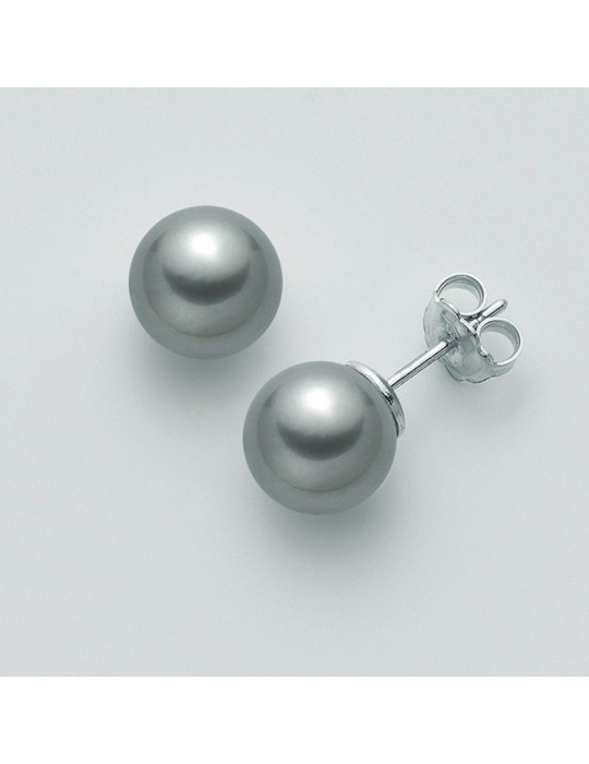 Orecchini Miluna - Oro Bianco 18 Carati - Perle Grigie 7-7,5 mm - PPN775BGMV