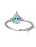 Anello Lelune Diamonds - Oro - Diamanti - Acquamarina 0,50 carati - LDRNAM0500035
