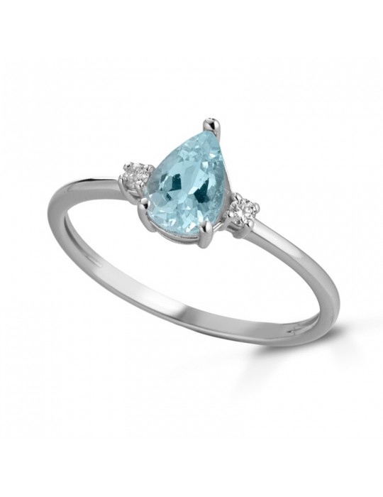 Anello Lelune Diamonds - Oro - Diamanti - Acquamarina 0,50 carati - LDRNAM0500035
