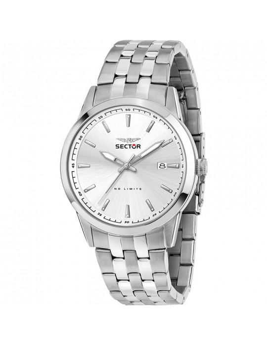 Orologio Sector - 660 - Tempo e Data - Silver -41mm-Bianco-R3253517030