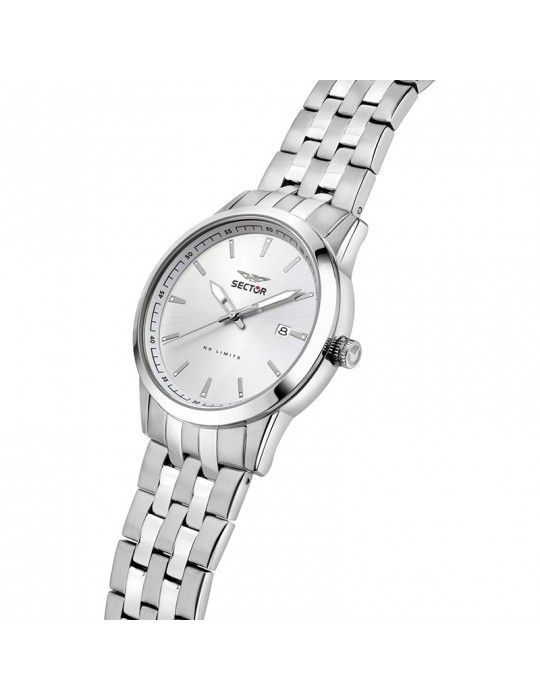 Orologio Sector - 660 - Tempo e Data - Silver -41mm-Bianco-R3253517030