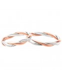 Polello Wedding Ring in Rose Gold and White Gold for Woman - 0